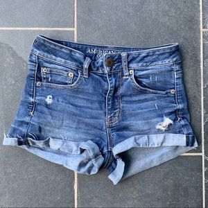 high waist american eagle distressed shorts